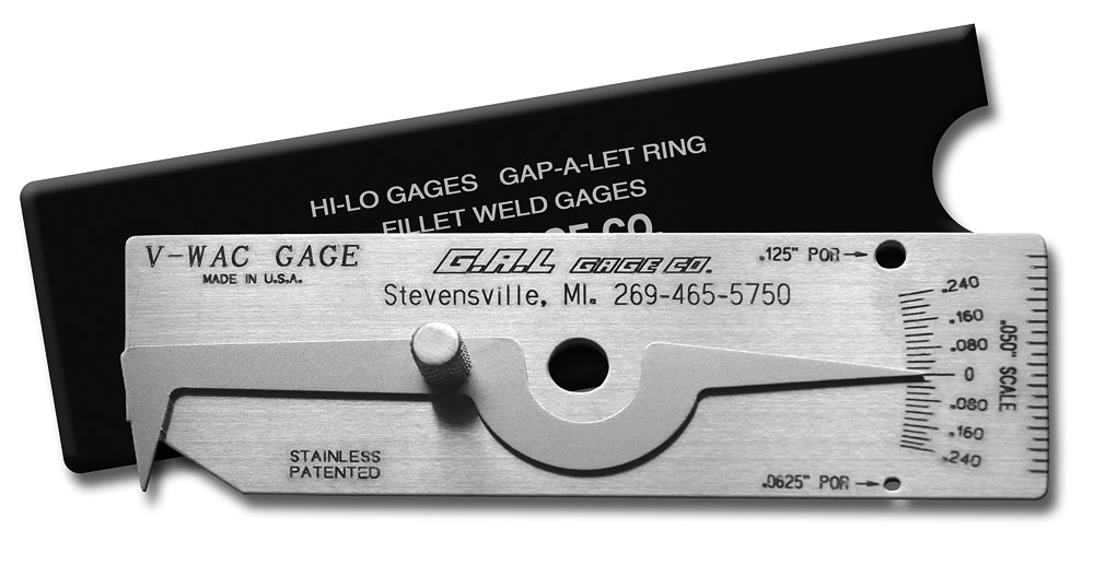 'V-WAC' Single Weld Gauge - Check Undercut, Crown Height, Porosity, Pits, All Stainless Steel